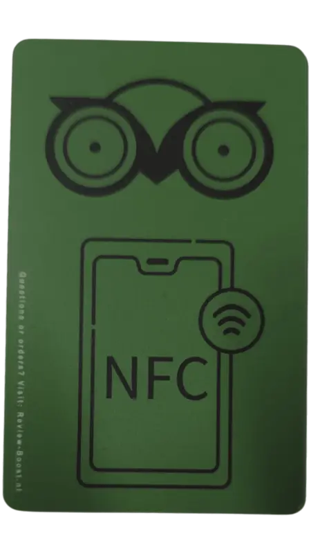 NFC Tripadvisor nfc kaart NFC kaart met Tripadvisor-logo voor horeca reviews
