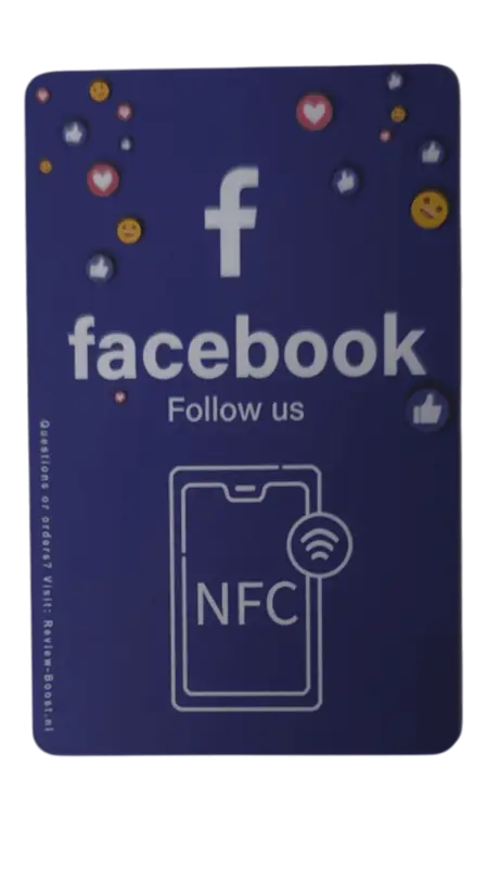 NFC Facebook nfc kaart NFC kaart met Facebook-logo voor meer volgers en reviews