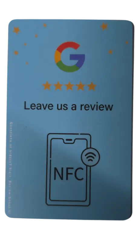 NFC Google (tiffany) Blue kaart Tiffany-blauwe NFC Google review kaart