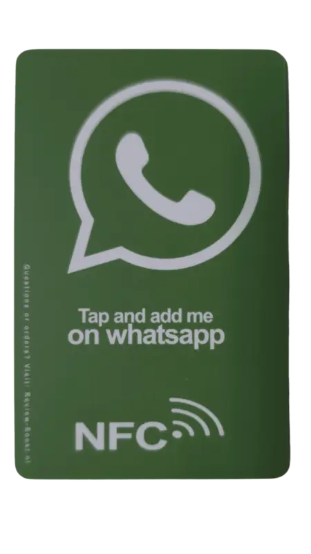 NFC Whatsapp nfc kaart NFC kaart met WhatsApp-logo voor direct contact