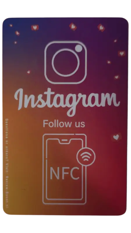 NFC kaart met Instagram-logo voor meer volgers