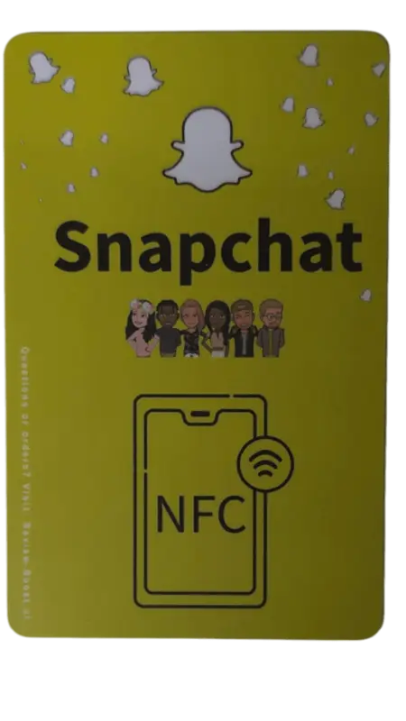 NFC Snapchat kaart Gele NFC kaart met Snapchat-logo