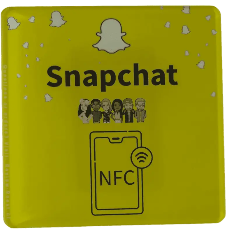 NFC Snapchat bord 10x10cm PVC+Epoxy Geel Geel NFC Snapchat bord van 10x10 cm in PVC met epoxy